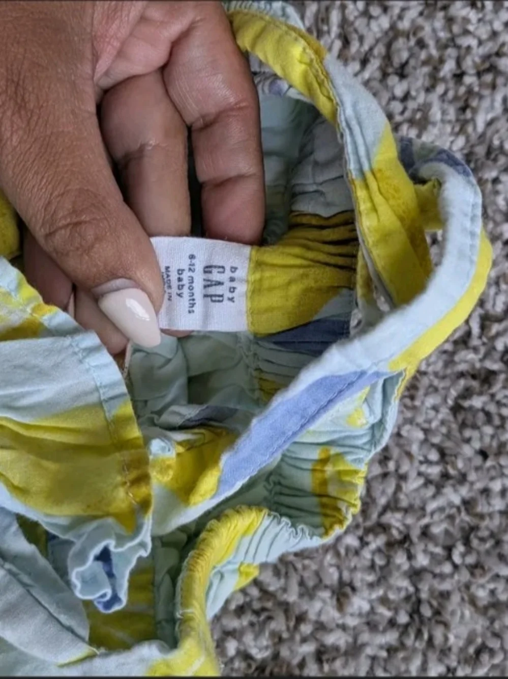 GAP Baby Lemon-Print Romper - Yellow & Light Blue Size 6/12 Months